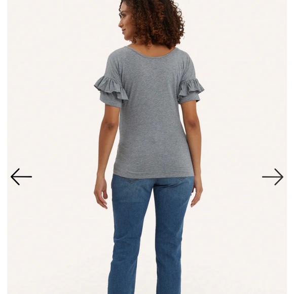 NWOT Women’s Nom Maternity - Grey and Ruffled Maria Nursing top. Size Medium. - Picture 5 of 16